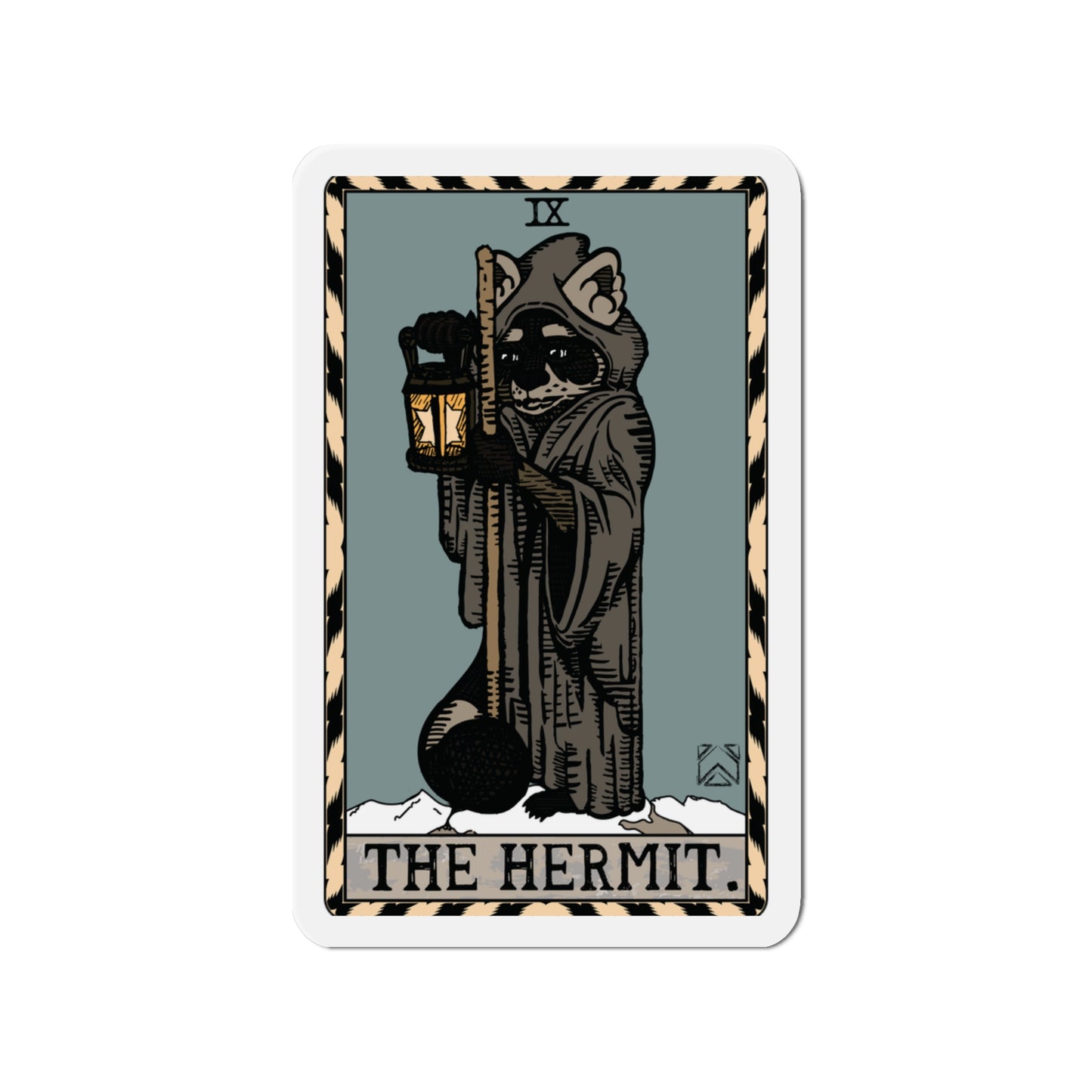 Raccoon Tarot THE HERMIT - Die-Cut Magnet