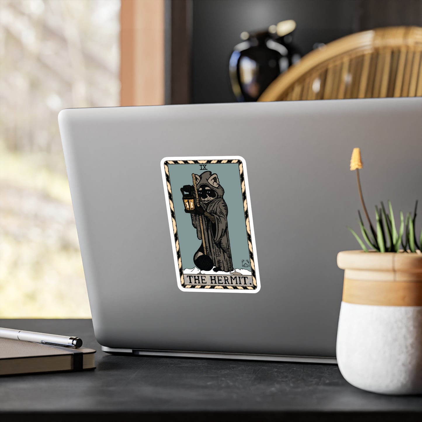 Raccoon Tarot THE HERMIT - Kiss-Cut Vinyl Decal