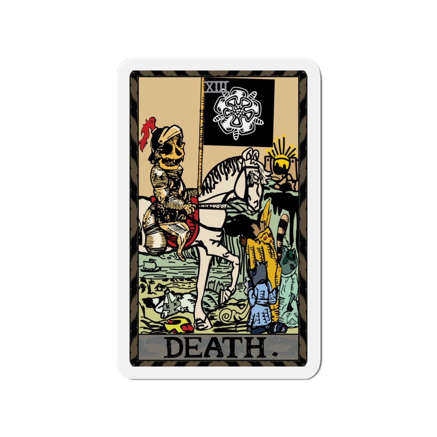 Raccoon Tarot DEATH - Die-Cut Magnet